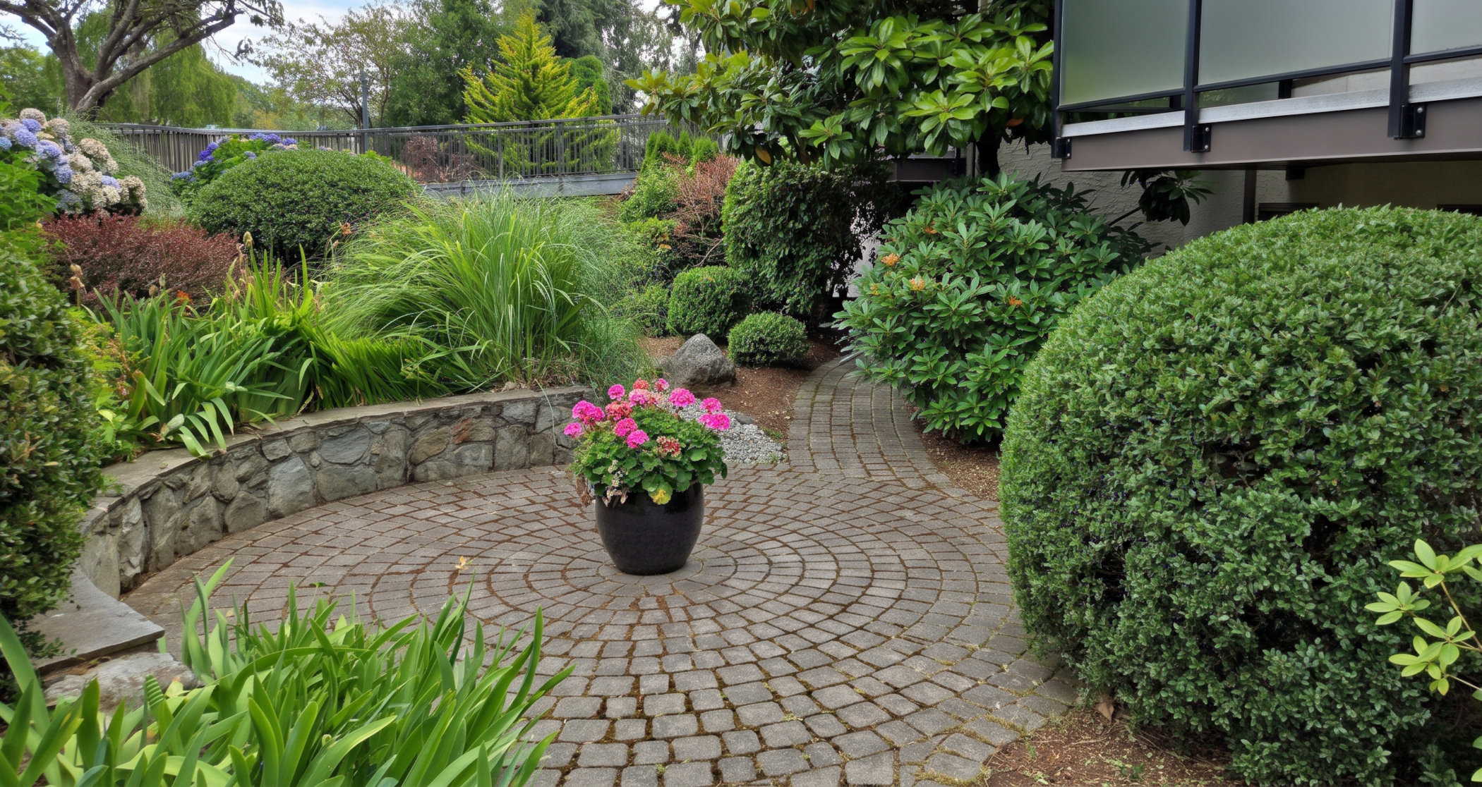 A garden oasis curated by Blue Meadow Landscaping in Victoria, BC